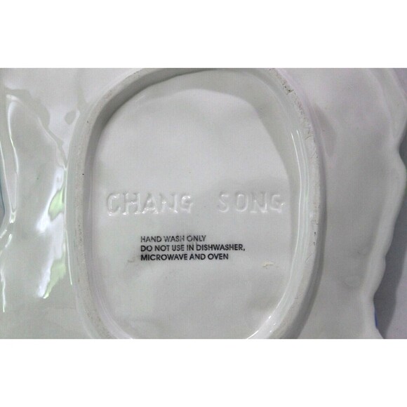 Chang Song Easter Duckling Embossed Decorative Ceramic Candy Plate Dish 8” x 7” - Picture 5 of 6